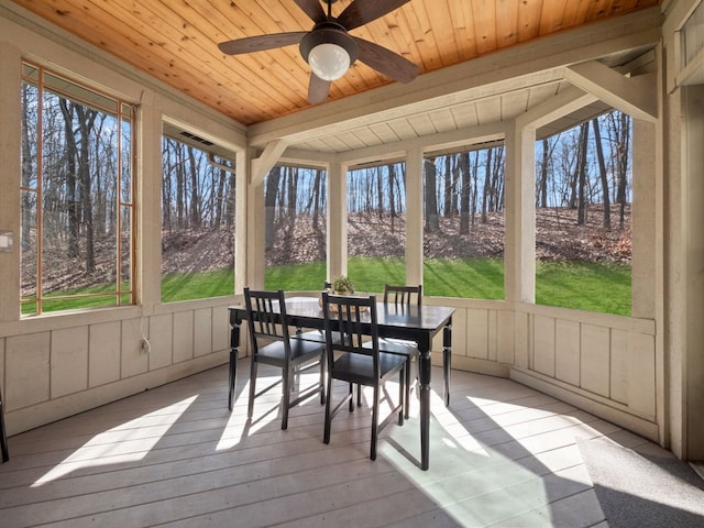 6705 College Park, Clarkston, MI 48346 - sunroom featuring ceiling fan, outdoor dining area, and plenty of natural light