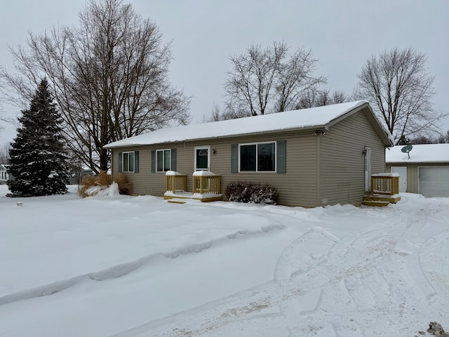 view of single story home