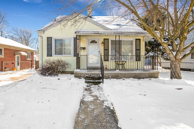 bungalow featuring covered porch