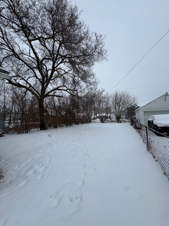 view of snowy yard