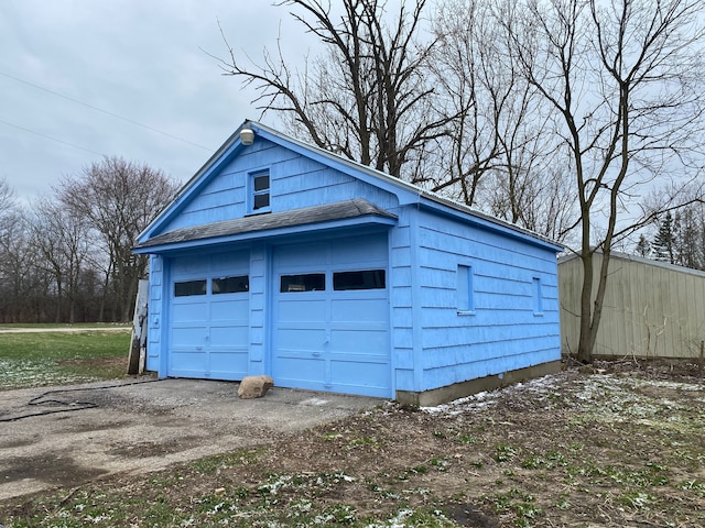 view of garage