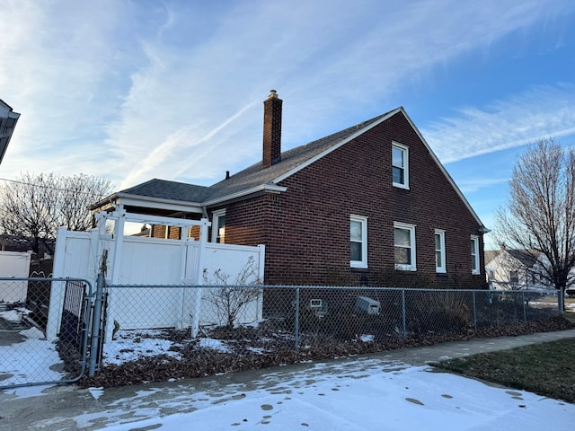 view of snowy exterior