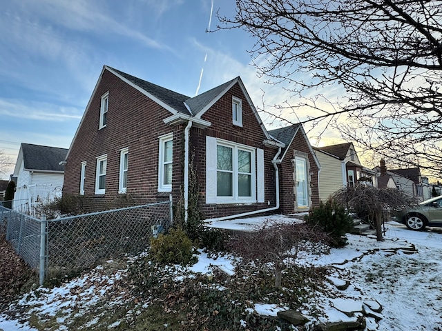 view of snow covered exterior