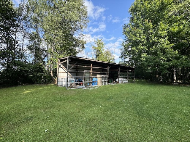 exterior space with an outbuilding