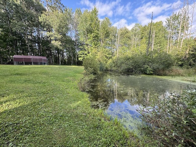 view of yard featuring a water view