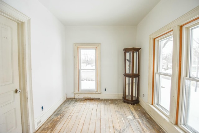 empty room featuring light wood-type flooring