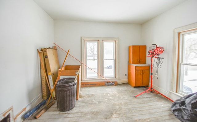 miscellaneous room featuring light hardwood / wood-style floors