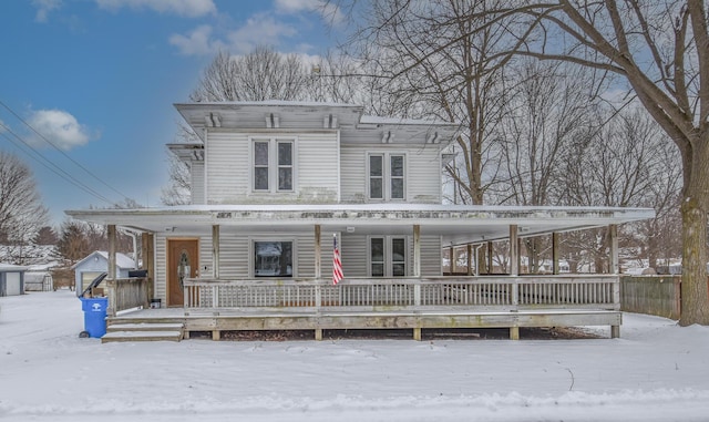 view of front of property with covered porch