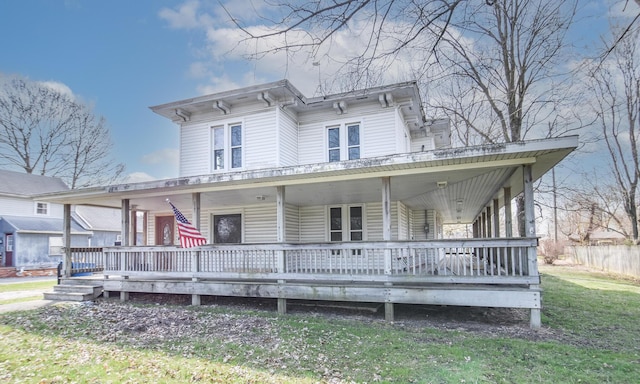 italianate home with a porch