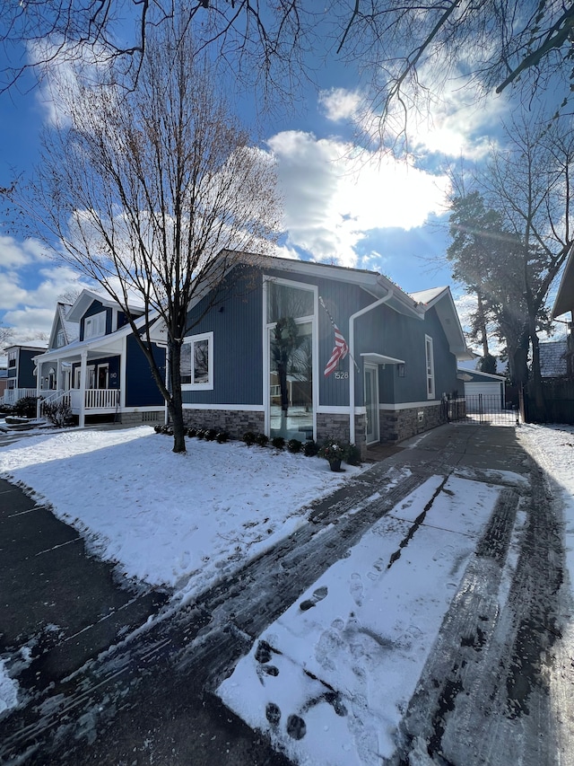 view of front of home with a porch