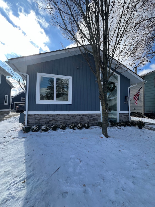 view of snowy exterior