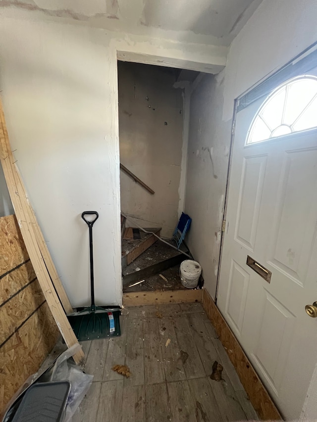 interior space featuring wood-type flooring