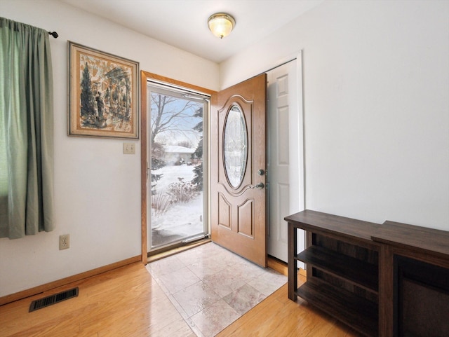 entryway featuring light hardwood / wood-style flooring