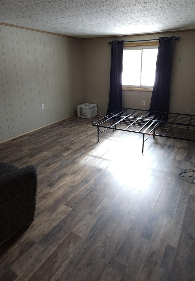 empty room featuring dark wood-type flooring