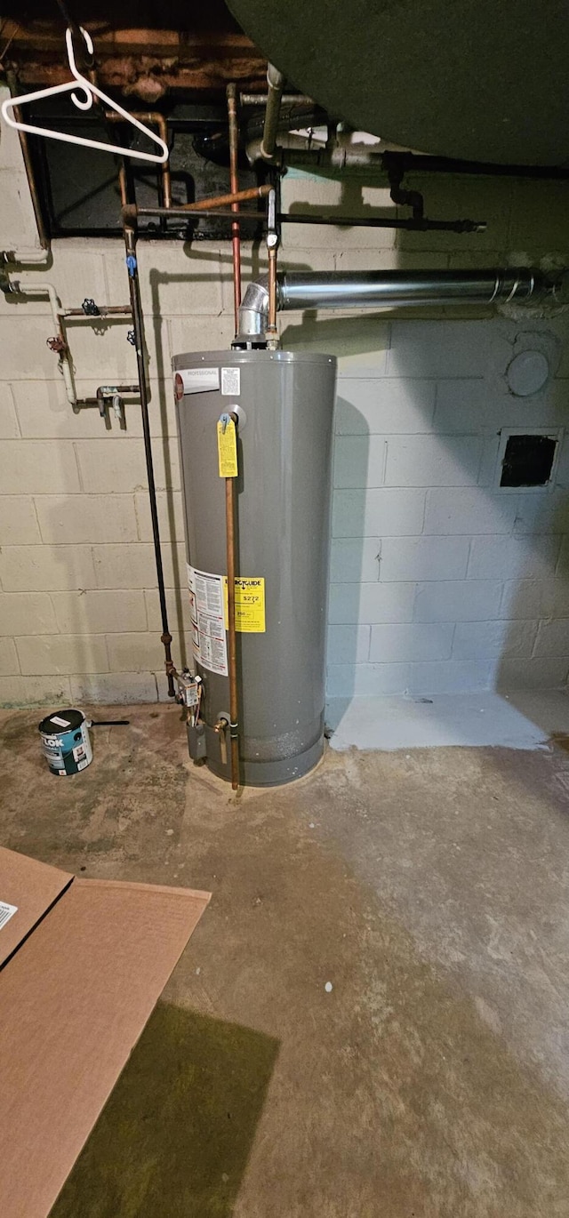 utilities featuring gas water heater