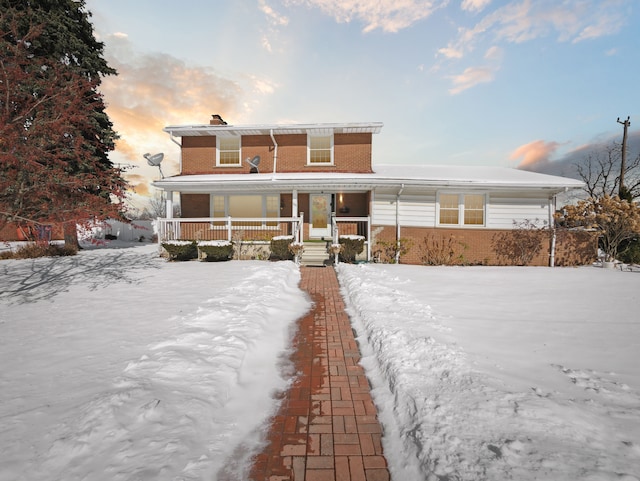 view of front of house with covered porch