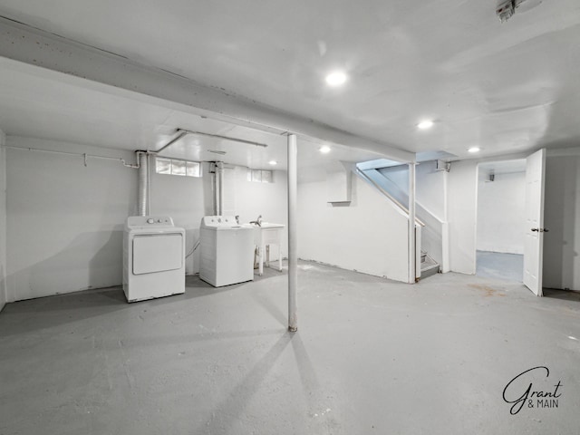 9941 Minock St, Detroit, MI 48228 - basement featuring washer and dryer