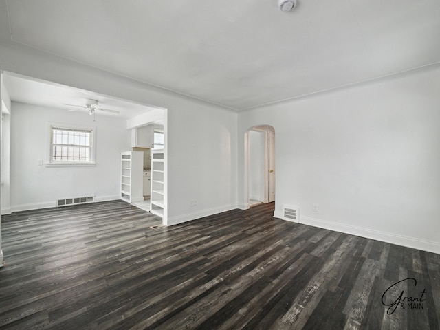 9941 Minock St, Detroit, MI 48228 - interior space featuring ceiling fan and dark hardwood / wood-style flooring