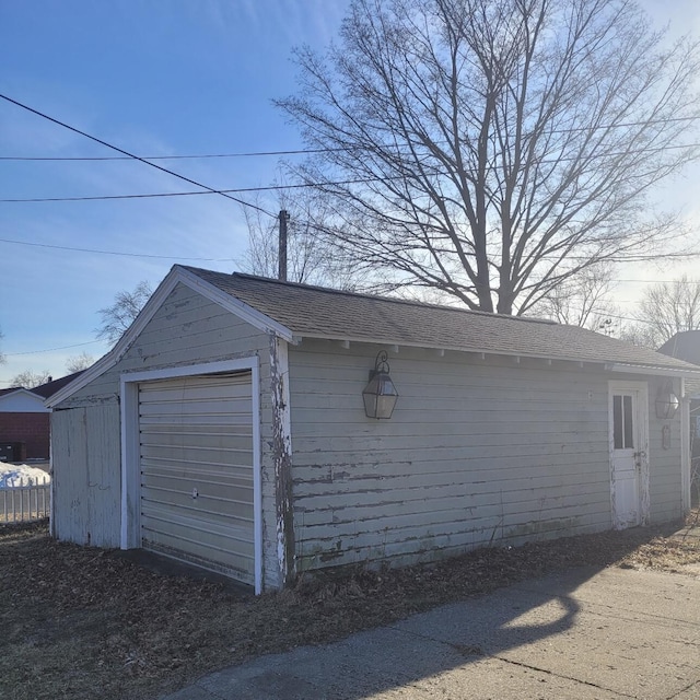 view of garage