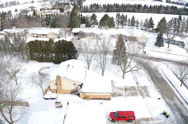 view of snowy aerial view