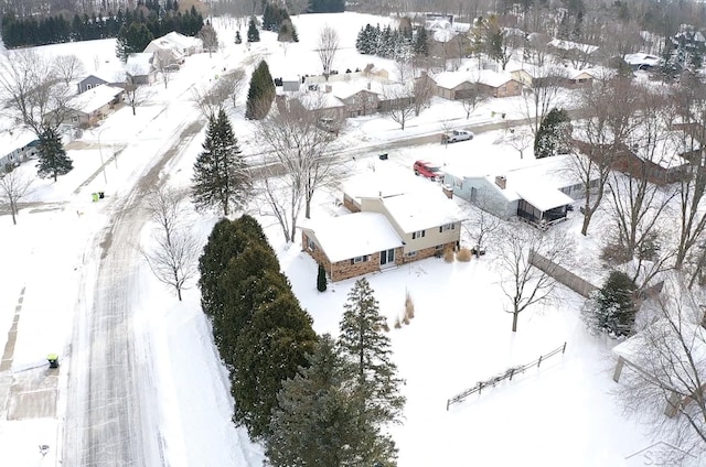 view of snowy aerial view