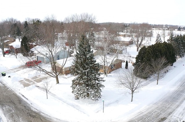 view of snowy aerial view