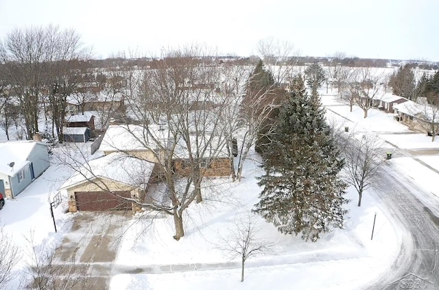 view of snowy aerial view