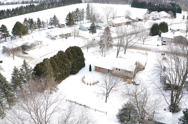 view of snowy aerial view