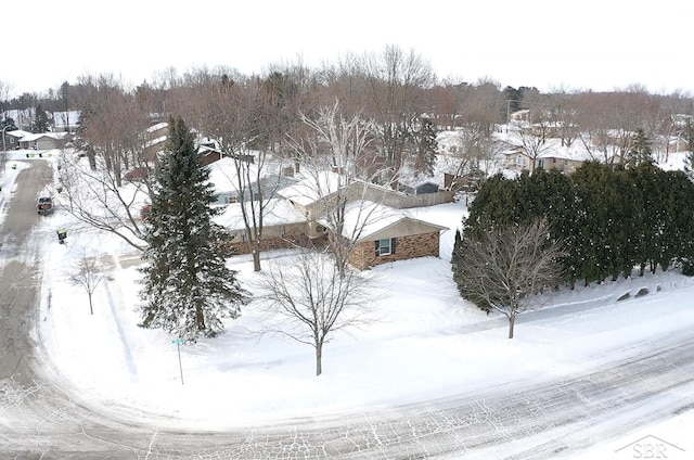 view of snowy aerial view