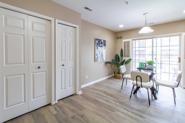 office featuring light hardwood / wood-style flooring