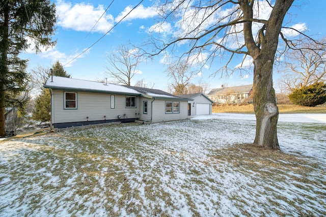 view of snow covered property