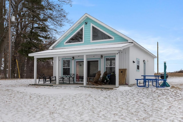 exterior space with covered porch