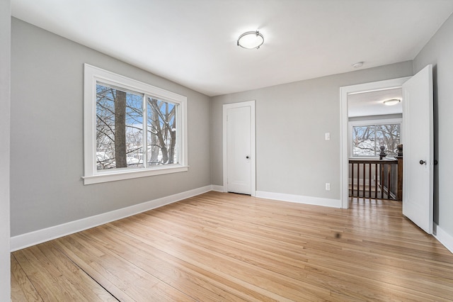 unfurnished bedroom featuring light hardwood / wood-style flooring