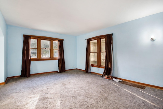 unfurnished room with carpet and a healthy amount of sunlight