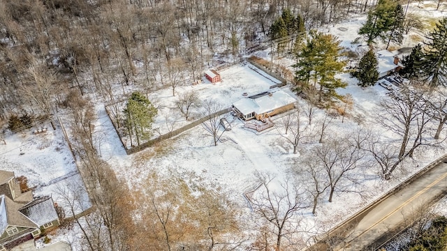 view of snowy aerial view