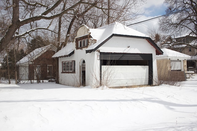 view of snowy exterior