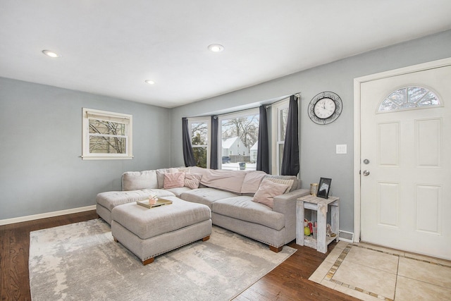 living room featuring hardwood / wood-style floors