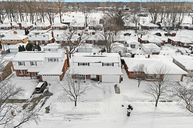 view of snowy aerial view