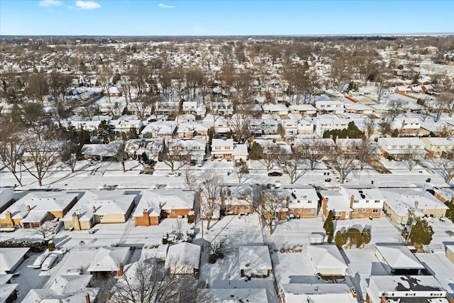 view of snowy aerial view