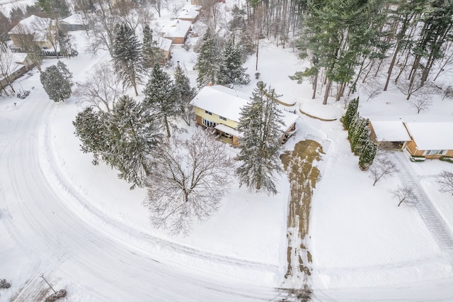 view of snowy aerial view