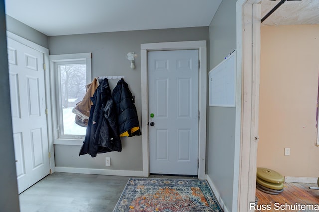 doorway featuring hardwood / wood-style floors and a healthy amount of sunlight