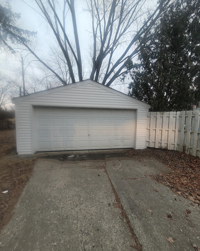 view of garage