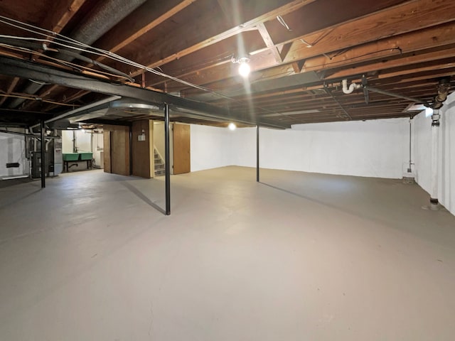 29743 Chelmsford Rd, Southfield, MI 48076 - unfinished below grade area with stairs and heating unit