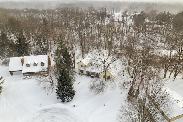 view of snowy aerial view