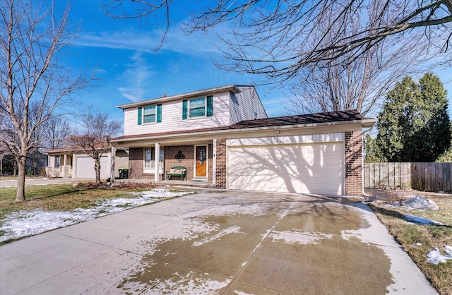 view of property featuring a garage