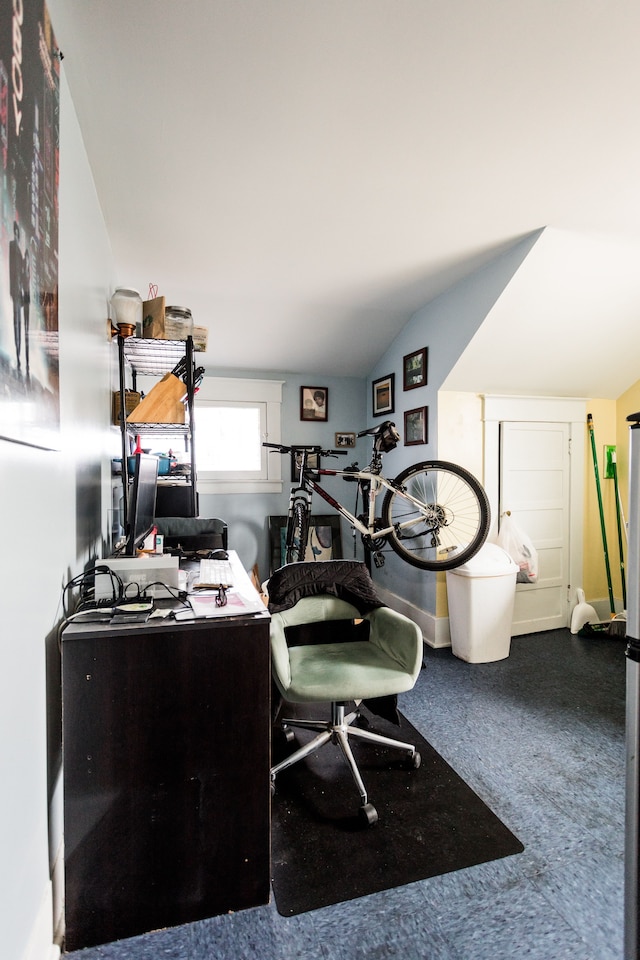 office with vaulted ceiling