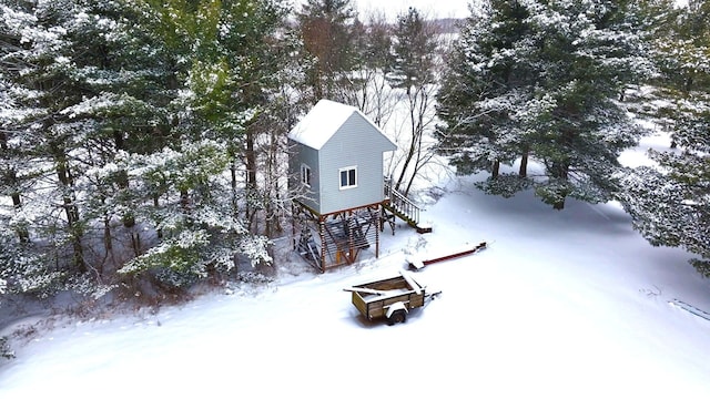 view of snowy aerial view