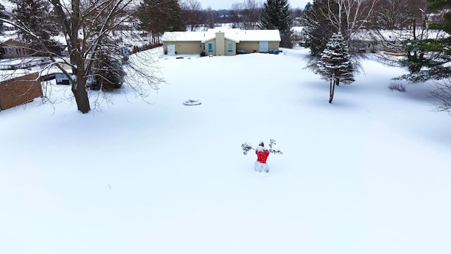 view of snowy aerial view