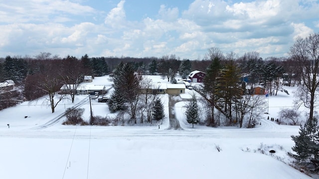 view of snowy aerial view