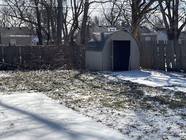 view of snow covered structure